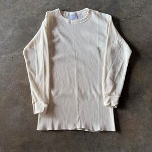80s white knit thermal